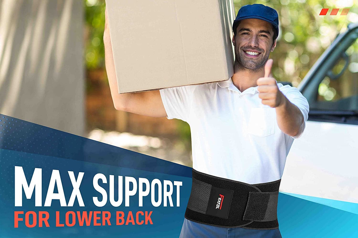 FEATOL Back Brace Support Belt-Lumbar Support Back Brace for Back Pain, Sciatica, Scoliosis