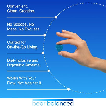 Creatine Gummies for Men & Women - Creapure® Creatine Monohydrate, L-Theanine, L-Tyrosine & B12 for