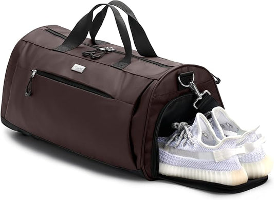 TOPDesign Gym Bag for Women & Men, Unisex Duffel Bag with Shoe Compartment & Wet Pocket for Travel