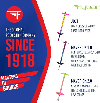 Flybar Maverick Foam Pogo Stick for Kids Age 5 and Up, 40 to 80 Pounds, Pogo Stick for Boys and
