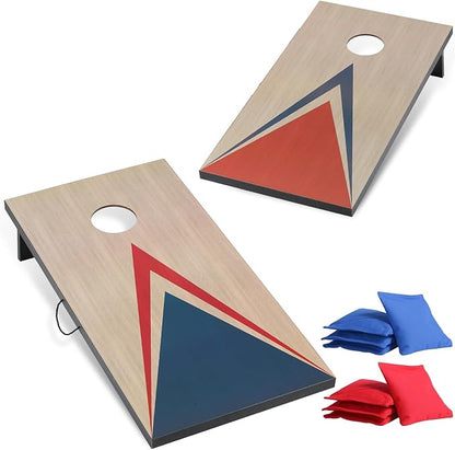 Cornhole Sets 4 x 2 ft with 8 Bean Bags Regulation Size, Corn Hole Games for Adults Outdoor Bean