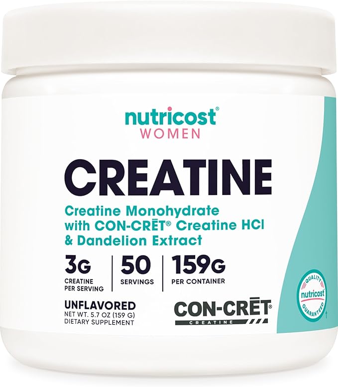 Nutricost Creatine Monohydrate Powder for Women, Micronized, Unflavored, 50 Servings - Vegetarian
