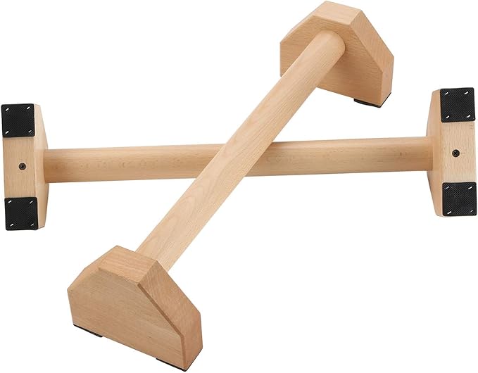 Pushup Stands - Wooden Push Up Bars Gym Gear Equipment with Anti-Slid Mat Workout Solid Exercise