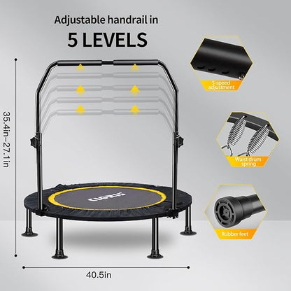 CLORIS 40in Folding Trampoline Mini Trampoline Rebounder Trampoline for Adults Fitness Trampoline
