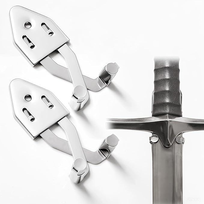 2/Set Vertical Sword Wall Mount Sword Hanger Adjustable Sword Mount Dagger Axe Blade Display