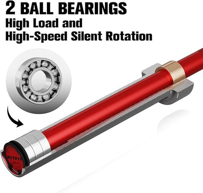 RITFIT Olympic Barbell 4ft/4.8ft/6ft - 2 Inch Weight Bar for Strength Training, Weightlifting