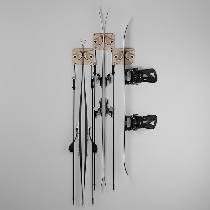 Ultimate Ski & Snowboard Wall Rack | Secure, Non-Slip Storage | Fits Any Ski/Board | Garage