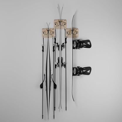 Ultimate Ski & Snowboard Wall Rack | Secure, Non-Slip Storage | Fits Any Ski/Board | Garage
