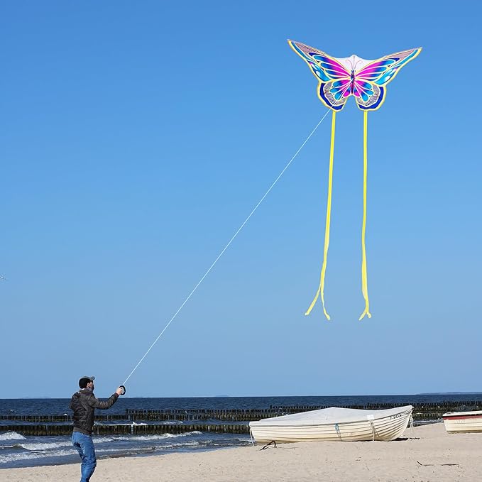 Xida Butterfly Kite for Kids & Adults, Easy to Fly, Ages 4-8, Large Kite with 300ft Handle, Perfect