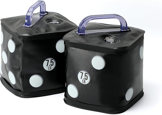 Travel Dumbbells, Water Filled Dumbbells Set, Fitness Exercise Dice 15/20 lbs, Portable Fitness