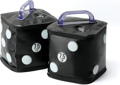 Travel Dumbbells, Water Filled Dumbbells Set, Fitness Exercise Dice 15/20 lbs, Portable Fitness