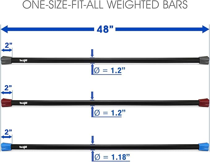 Yes4All Total Body Workout Weighted Bar, Resistance Band Bar, Racks for Strength Training, Exercise