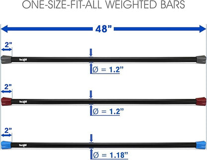 Yes4All Total Body Workout Weighted Bar, Resistance Band Bar, Racks for Strength Training, Exercise