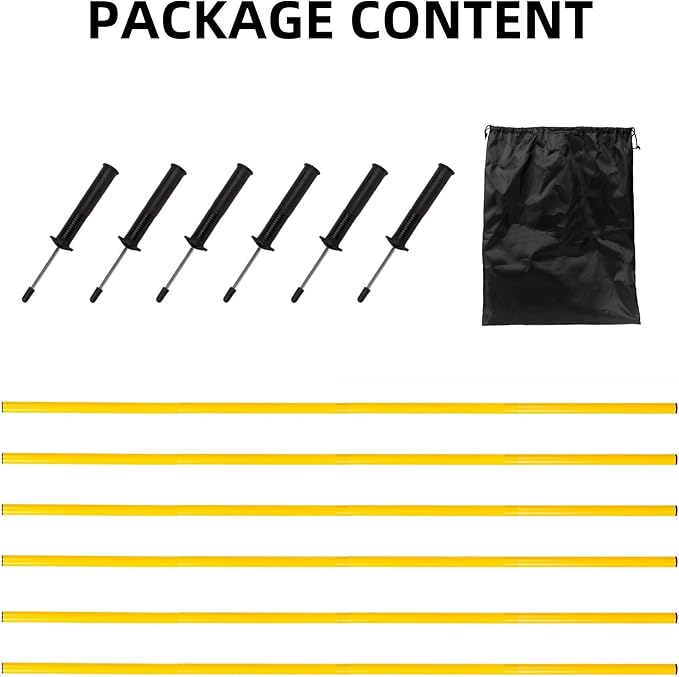 6 Pcs 5FT Agility Training Poles for Soccer,Basketball,Football,Dog,Horse Training-Adjustable Speed