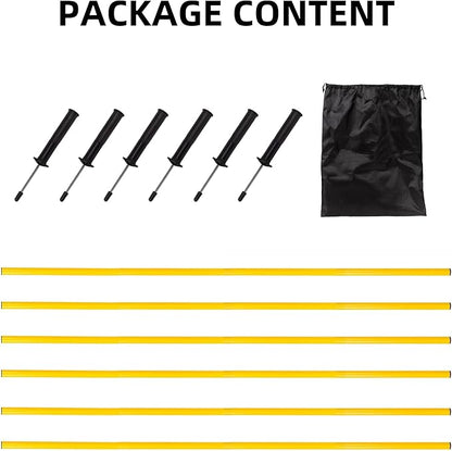 6 Pcs 5FT Agility Training Poles for Soccer,Basketball,Football,Dog,Horse Training-Adjustable Speed