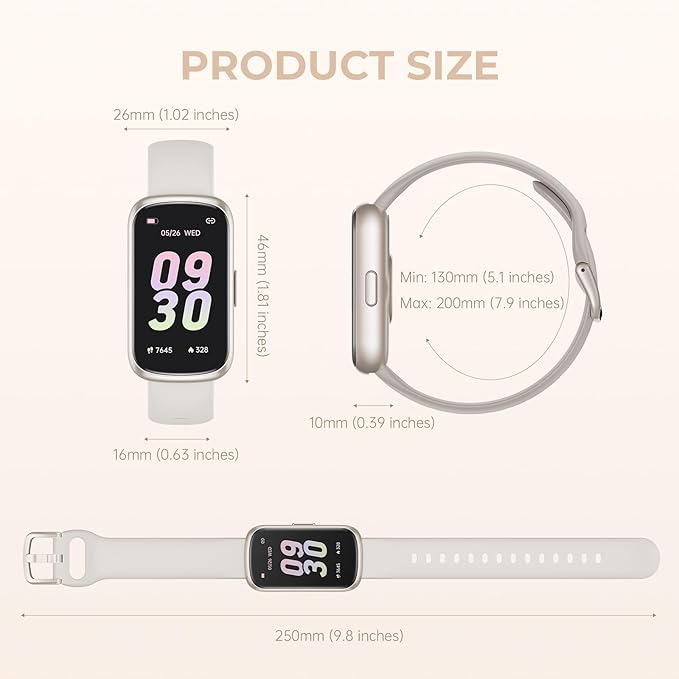 Health Fitness Tracker Smart Watch with 24/7 Heart Rate, Blood Oxygen, Sleep Tracker, Pedometer, 3