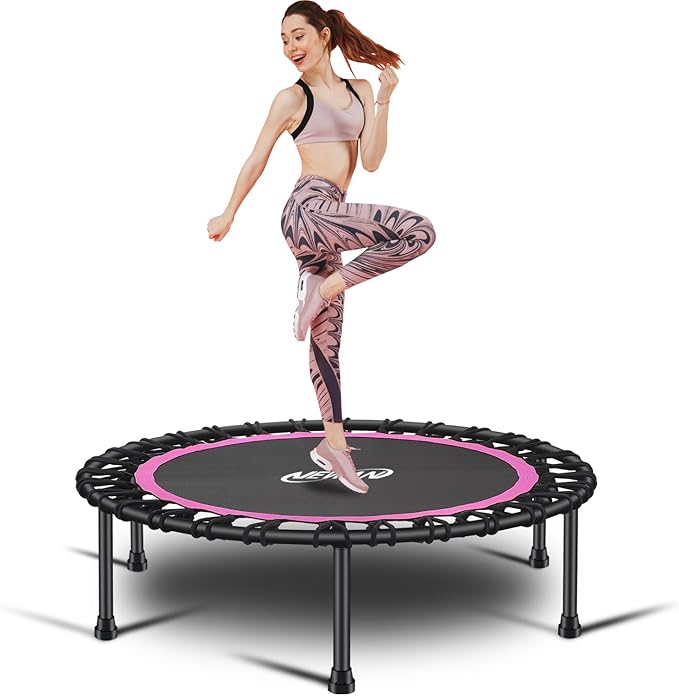 Newan 40"-48" Silent Mini Trampoline Fitness Trampoline Bungee Rebounder Jumping Cardio Trainer
