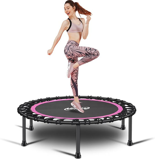Newan 40"-48" Silent Mini Trampoline Fitness Trampoline Bungee Rebounder Jumping Cardio Trainer