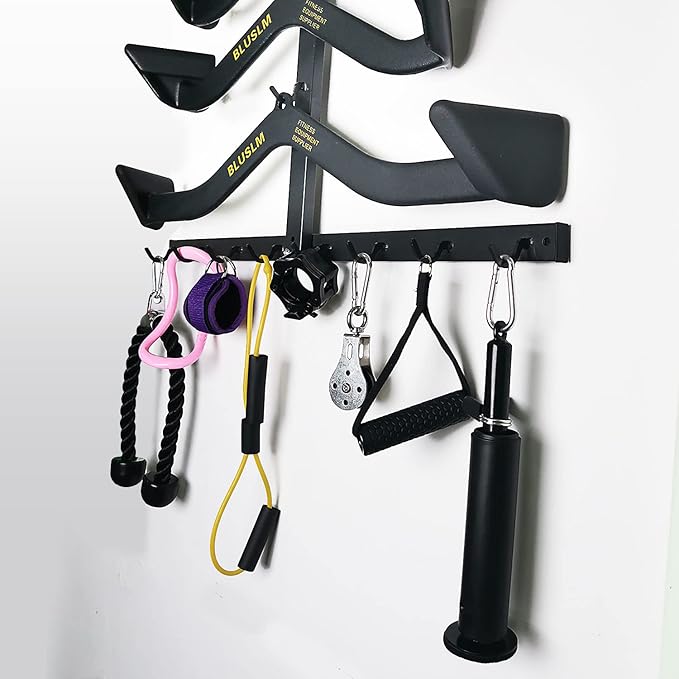 Lat Pull Down Bar Gym Accessory Rack, Lat Pulldown Attachments Cable Attachment Storage Rack for