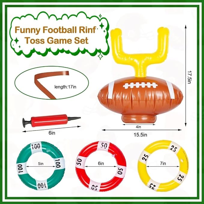 2 Set Inflatable Football Post Ring Toss, Goal Post Ring Game, Football Goal Post for Kids, Family