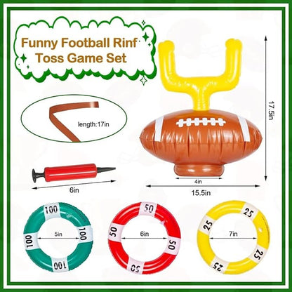 2 Set Inflatable Football Post Ring Toss, Goal Post Ring Game, Football Goal Post for Kids, Family