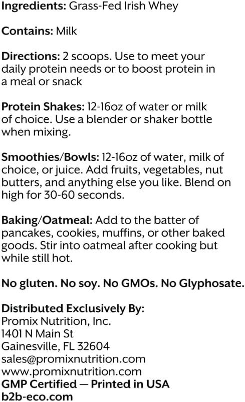 ProMix Nutrition One Ingredient Whey Protein Powder, 25g Protein per Serving, Sugar Free, Soy Free