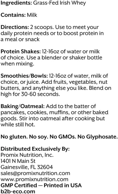 ProMix Nutrition One Ingredient Whey Protein Powder, 25g Protein per Serving, Sugar Free, Soy Free