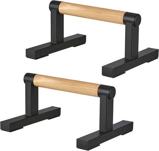 1 Pair Wooden Parallettes Push Up Bars for Men, Strength Training Pushup Stands Handles for Home