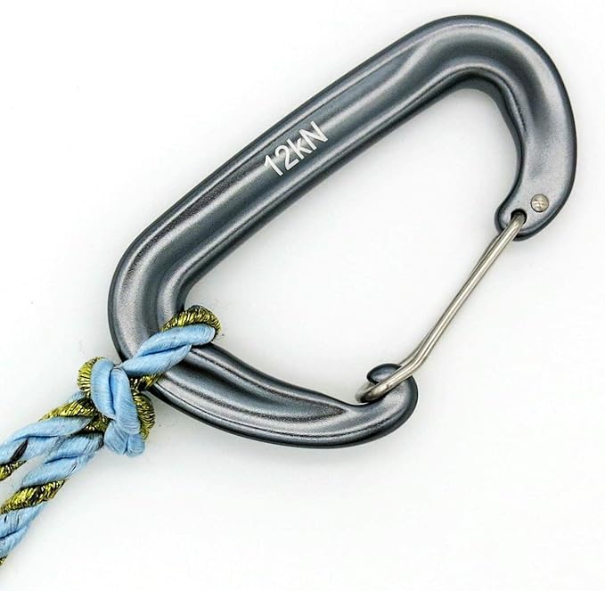 12kN 3.2"x2" Heavy-Duty Carabiner Clips - Durable, Lightweight Aluminum Alloy Carabiners for