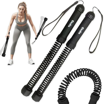 Ocdin Portable Ropeless Battle Ropes for Home Gym, 2 Sticks Cordless Training Rope for Low-Impact