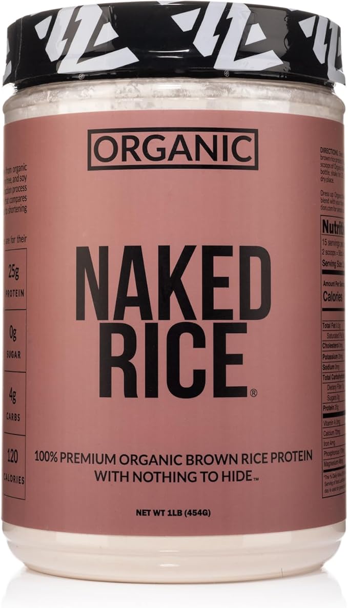 Naked Rice 1Lb - Organic Brown Rice Protein Powder - Vegan Protein Powder, GMO Free, Gluten Free &