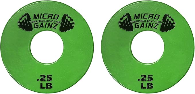Micro Gainz Standard 1-Inch Center Hole Fractional 2 Pcs Color Weight Plates, Choose (.25LB-1LB)