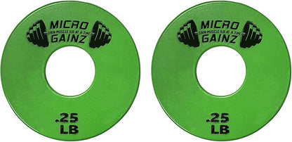 Micro Gainz Standard 1-Inch Center Hole Fractional 2 Pcs Color Weight Plates, Choose (.25LB-1LB)