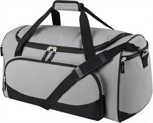 Gym Bag for Men - 55L Black Durable Large Duffle Bag for Travel, Workout, Fitness & Sport