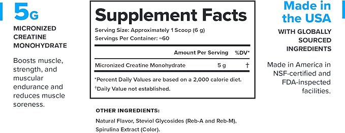 LEGION Micronized Creatine Monohydrate Supplement - Clean Creatine Powder for Muscle Gain & Post