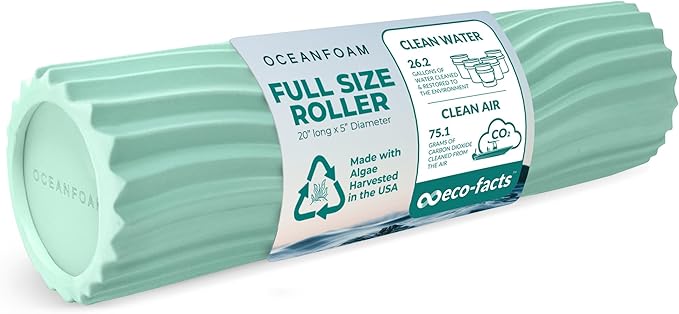 Oceanfoam Tidal Roller - Seafoam - Muscle Massage Foam Roller for Back Pain & Stretching - Firm and