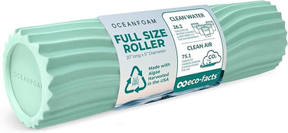 Oceanfoam Tidal Roller - Seafoam - Muscle Massage Foam Roller for Back Pain & Stretching - Firm and