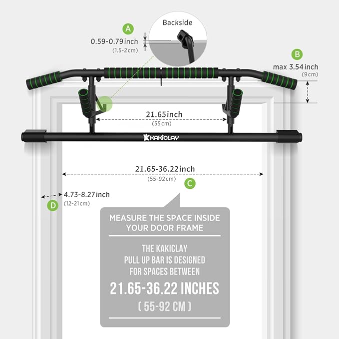 New Upgrade Pull Up Bar for Doorway - Foldable Design & Space-Saving, Upto 440 Lbs Capacity, No