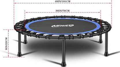 Newan 40"-48" Silent Mini Trampoline Fitness Trampoline Bungee Rebounder Jumping Cardio Trainer