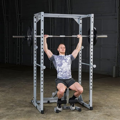 Body-Solid Powerline Adjustable Power Rack - 18-Level Strength Training Heavy-Duty Steel Frame with