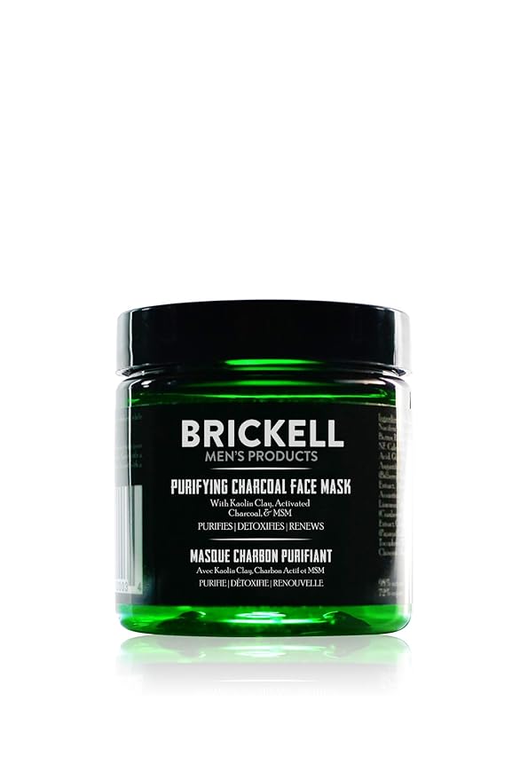 Brickell Men's Purifying Charcoal Face Mask Skin Care Product, Natural and Organic Activated