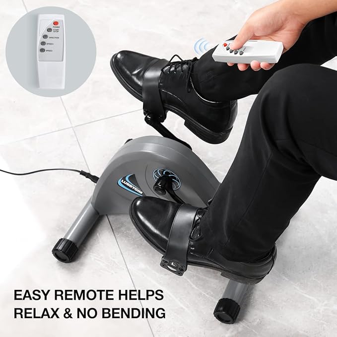 Motorized Mini Exercise Bike Pedal Exerciser for Seniors Rehab Training, LUBBYGIM Electric Under