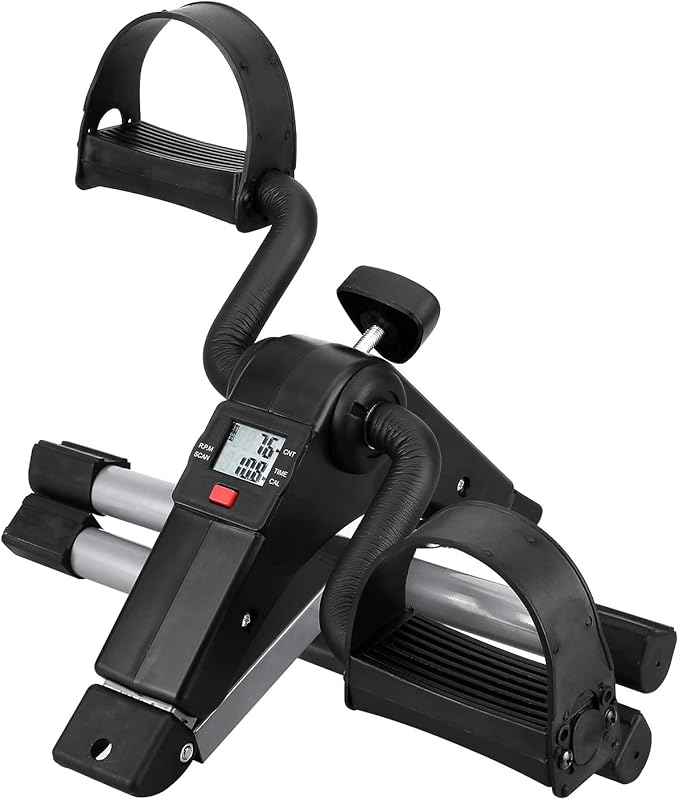 Folding Pedal Exerciser, Mini Under Desk Bike - Portable Foot Hand Cycle Peddler Machine Bicycle
