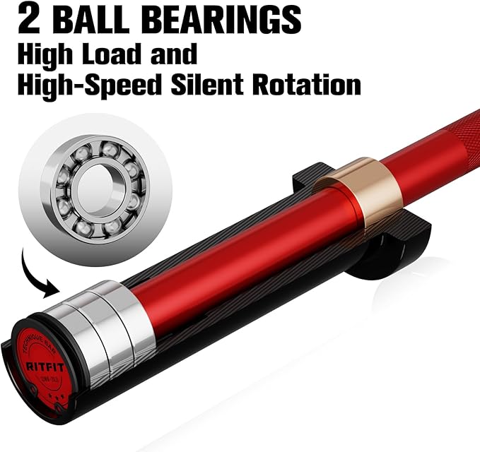 RITFIT Olympic Barbell 4ft/4.8ft/6ft - 2 Inch Weight Bar for Strength Training, Weightlifting