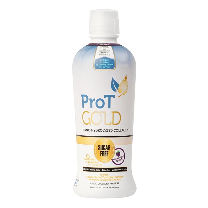 Liquid Collagen Protein Shot, 17g Clear Protein Nano-Hydrolyzed Grass Fed Collagen, 2g Arginine for