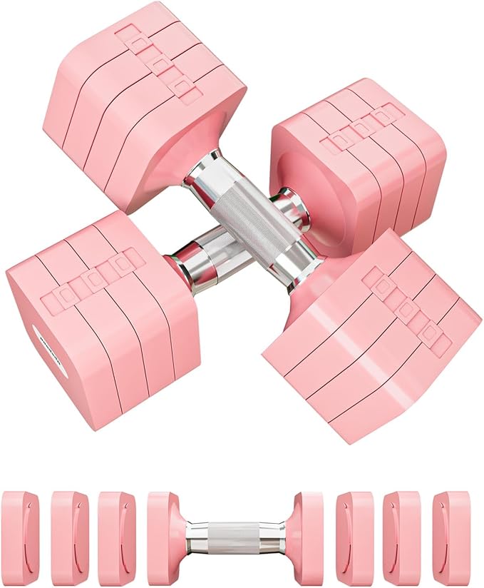 15LB 20LB 40LB 50LB Adjustable Dumbbell Set Free Weights Dumbbells Set for Women Men Hand Weights