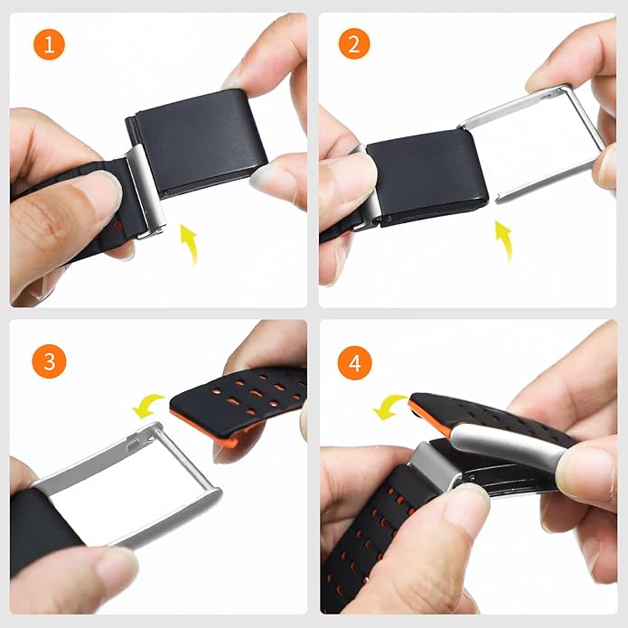 Silicone Bands Compatible with WHOOP 5.0 One and Peak, Adjustable Soft Comfortable Breathable