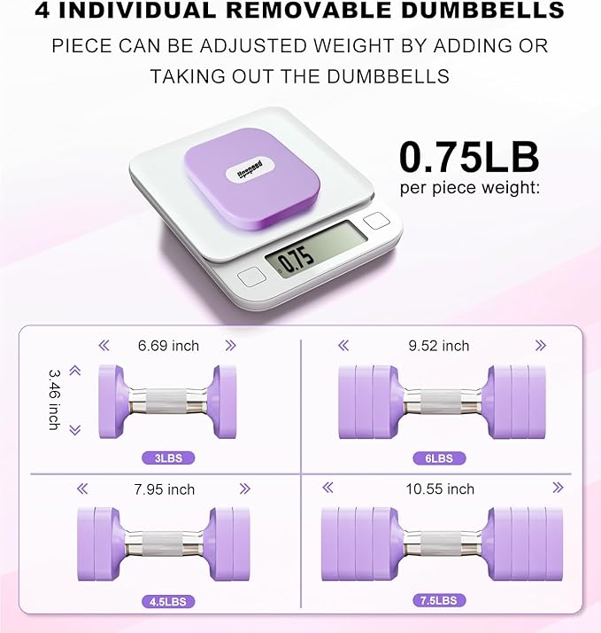 15LB 20LB 40LB 50LB Adjustable Dumbbell Set Free Weights Dumbbells Set for Women Men Hand Weights