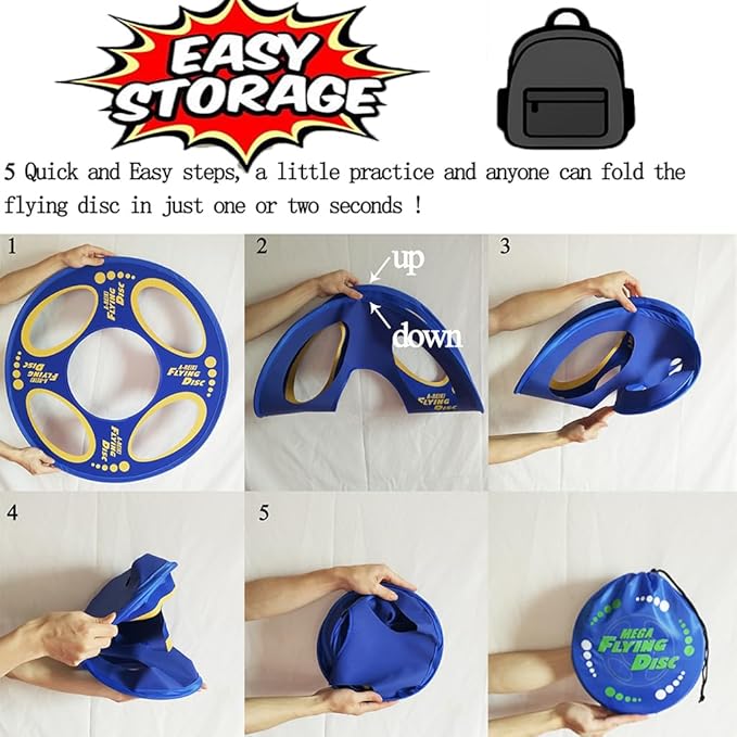 Giant Flying Disc Soft, Foldable & Floats in Air - Encourage Outdoor Play & Family Fun - Great for