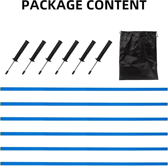 6 Pcs 5FT Agility Training Poles for Soccer,Basketball,Football,Dog,Horse Training-Adjustable Speed